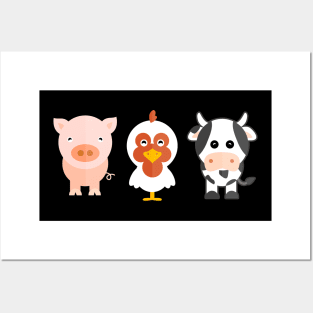 Farm Animals Cute Posters and Art